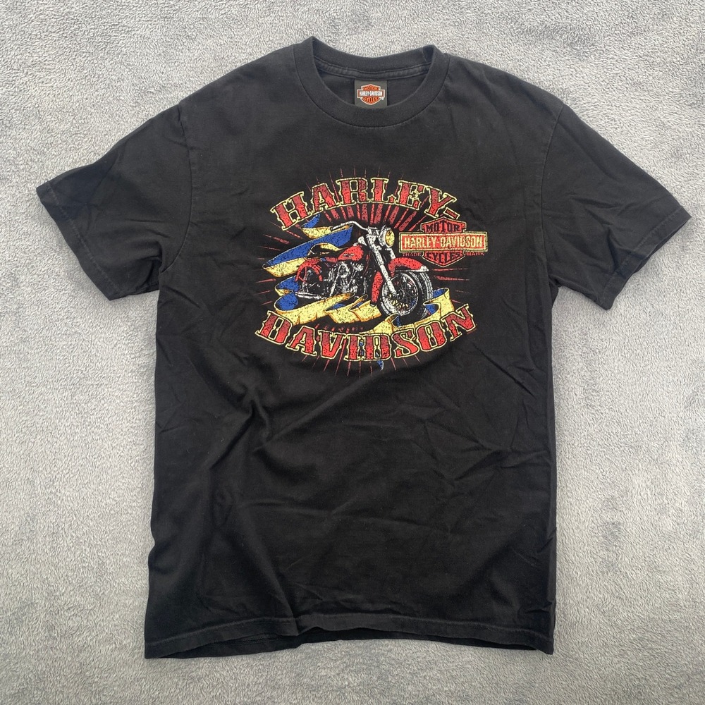 Harley Davidson‎ T-Shirt Mens Large Black 2011 Omaha Nebraska Motorcycle Tee